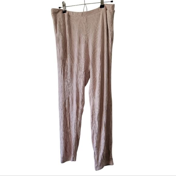 Medium Leset Ribbed Tan Jogger Sweat Pants With Pockets - Picture 1 of 4